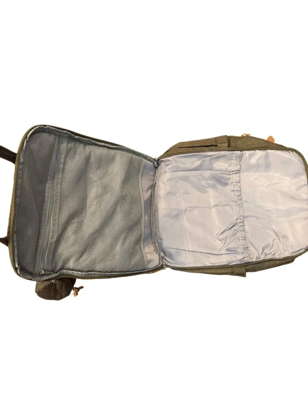 Dikaslon Diaper Bag Backpack Olive Green Quilted Travel Baby Bag Changing Pad